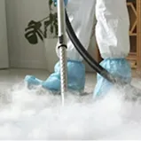 Steam cleaning in action